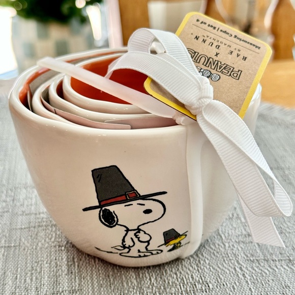 Rae Dunn Peanuts Snoopy Thanksgiving Pilgrim Measuring Cups 4 Designs NEW! - Picture 4 of 13